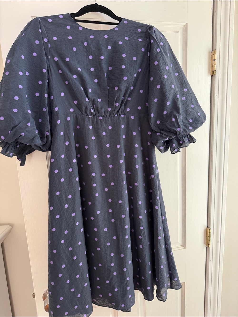 Vero Moda Navy Mini Dress with Purple Polka Dots
